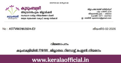 Kudumbasree Resource person Apply Now