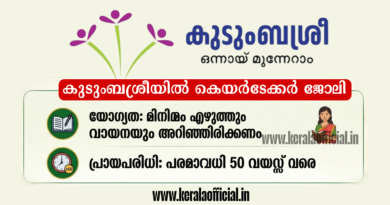 Kudumbasree Care Taker Apply Now