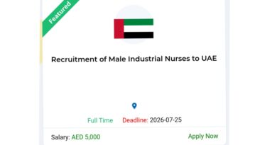 UAE Male Industrial Nurse Apply Now